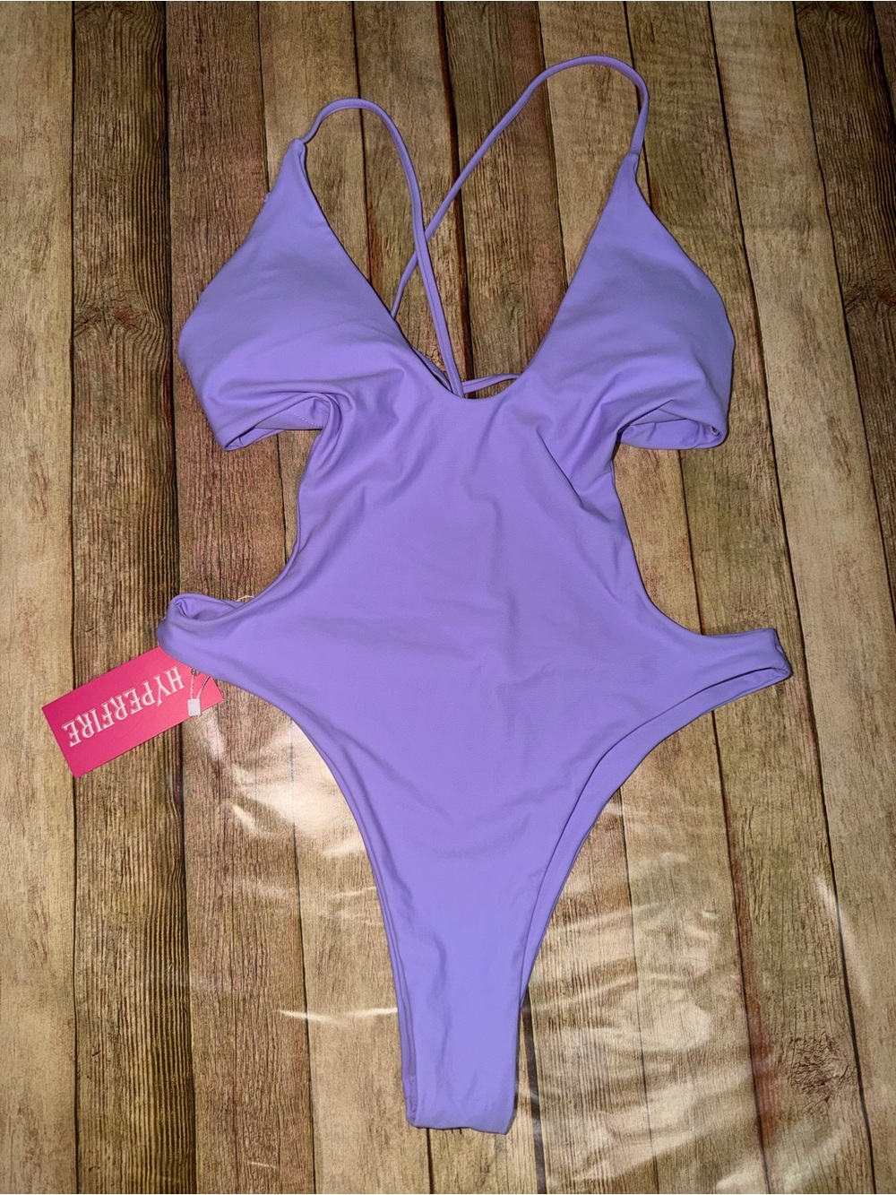 Lavender Cutout One-Piece Swimsuit